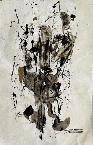 Chanteur Lyrique - résine sur papier par Karine Langevin Kjl, Œuvre sur papier en vente sur Singulart