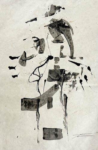 Dessin « en Vie » - résine sur papier par Karine Langevin Kjl, Œuvre sur papier en vente sur Singulart