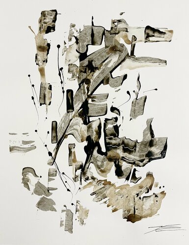 Dessin 211202 - résine sur papier par Karine Langevin Kjl, Œuvre sur papier en vente sur Singulart