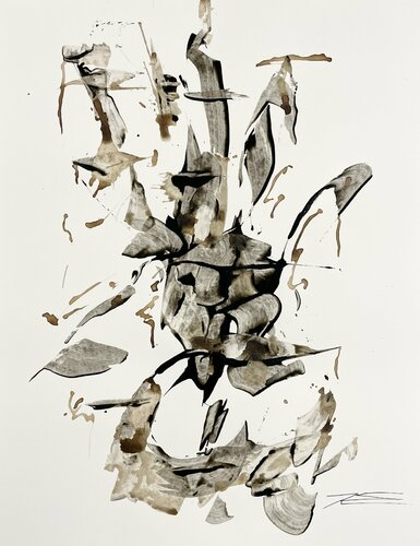 Dessin 211203 - résine sur papier par Karine Langevin Kjl, Œuvre sur papier en vente sur Singulart