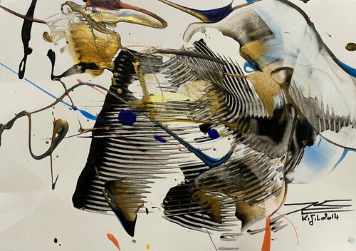 Dessin 14726 - Le Taureau von Karine Langevin Kjl, Werk auf Papier kaufen auf Singulart