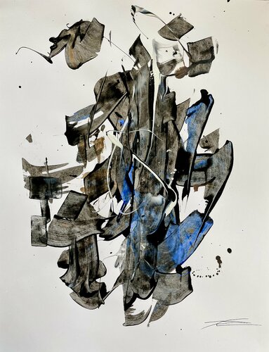 Résine sur papier "Lever les Voiles" 03012022 von Karine Langevin Kjl, Werk auf Papier kaufen auf Singulart