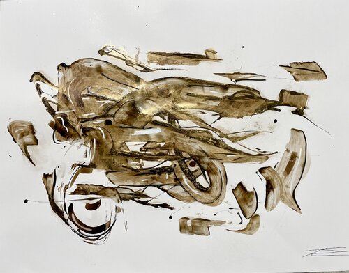 Dessin « A toute Vitesse - 220518 » résine sur papier par Karine Langevin Kjl, Œuvre sur papier en vente sur Singulart