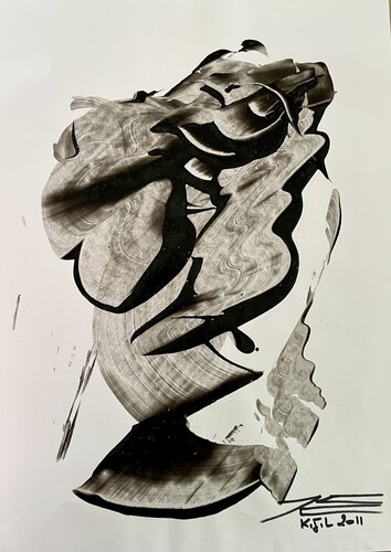 Dessin à la résine 318B von Karine Langevin Kjl, Werk auf Papier kaufen auf Singulart