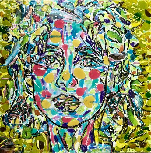 Médusa médusée van Karine Langevin Kjl, Schilderij te koop op Singulart