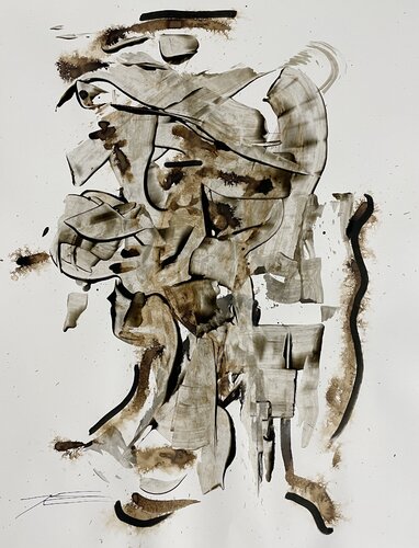 Résine sur papier « Je dors 221010 » par Karine Langevin Kjl, Œuvre sur papier en vente sur Singulart