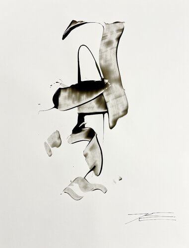 Fermer les yeux - résine sur papier par Karine Langevin Kjl, Dessin en vente sur Singulart