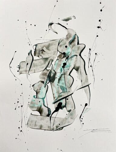 Vert nacré 2 par Karine Langevin Kjl, Œuvre sur papier en vente sur Singulart