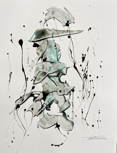 Vert nacré 1 par Karine Langevin Kjl, Œuvre sur papier en vente sur Singulart