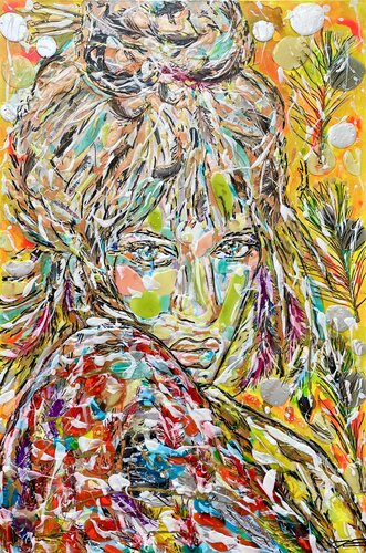 Caresses de Plumes par Karine Langevin Kjl, Peinture en vente sur Singulart