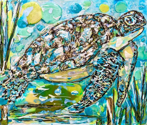 Kura-Kura la Tortue von Karine Langevin Kjl, Malerei kaufen auf Singulart