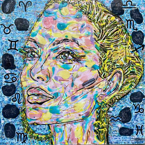 Zodiac (avec Angélina Jolie) by Karine Langevin Kjl, Painting for Sale on Singulart