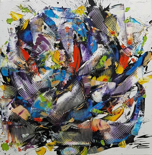 Floraison bleue par Karine Langevin Kjl, Peinture en vente sur Singulart