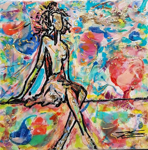 Femme 2020 : "Pause" di Karine Langevin Kjl, Pittura in vendita su Singulart