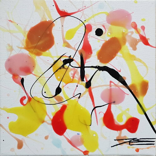 Abstraction colorée "Mirolista" von Karine Langevin Kjl, Malerei kaufen auf Singulart