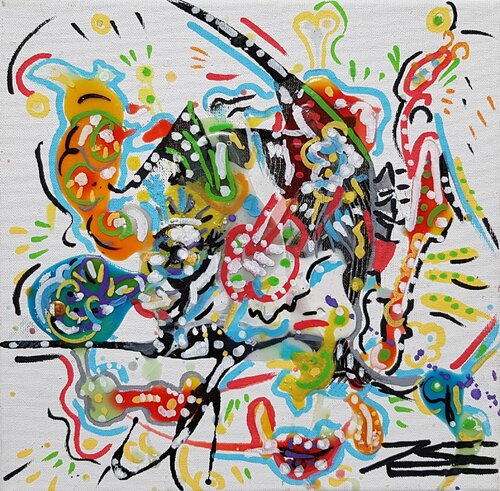 Abstraction "Poisson tropical" 2015 von Karine Langevin Kjl, Malerei kaufen auf Singulart