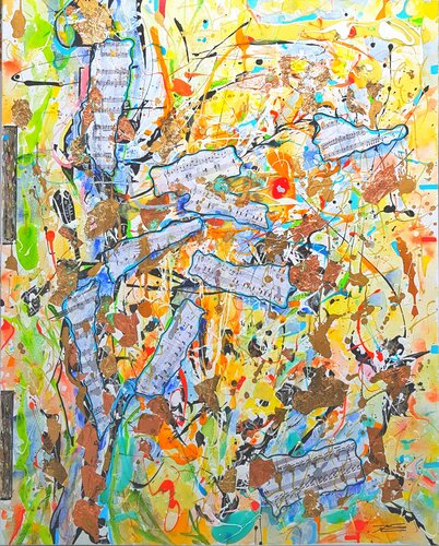 L'Arbre à Partitions (2017) von Karine Langevin Kjl, Malerei kaufen auf Singulart