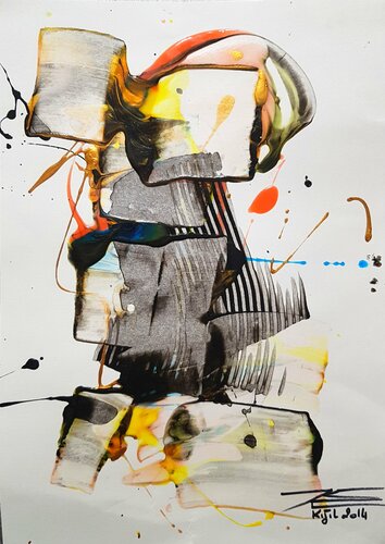 14741 Robot par Karine Langevin Kjl, Œuvre sur papier en vente sur Singulart