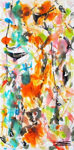 Abstraction "Le Calme du Ruisseau" von Karine Langevin Kjl, Malerei kaufen auf Singulart