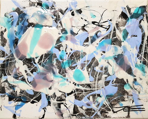 Abstraction "Clair de Lune" von Karine Langevin Kjl, Malerei kaufen auf Singulart