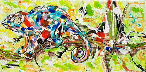 "Caméléon" di Karine Langevin Kjl, Pittura in vendita su Singulart
