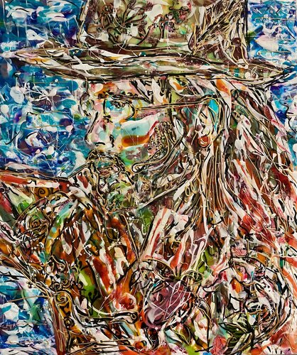 Portrait "Modern Wild Man" par Karine Langevin Kjl, Peinture en vente sur Singulart