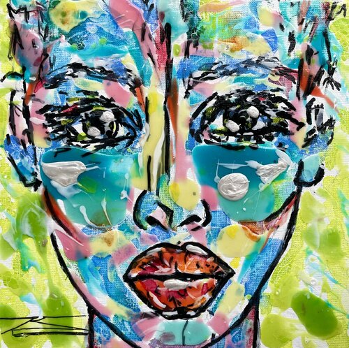 Portrait "Ella" von Karine Langevin Kjl, Malerei kaufen auf Singulart