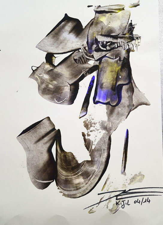 Dessin 14719 Le Fumeur de Pipe Karine Langevin Kjl