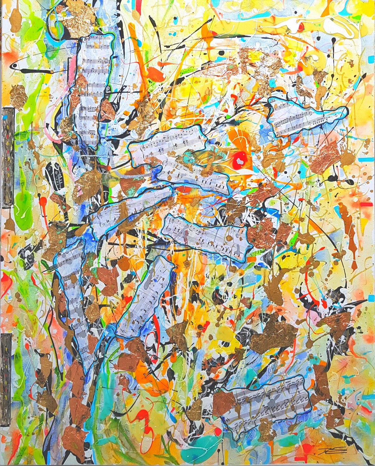 L'Arbre à Partitions (2017) Karine Langevin Kjl Originalgemälde zu verkaufen