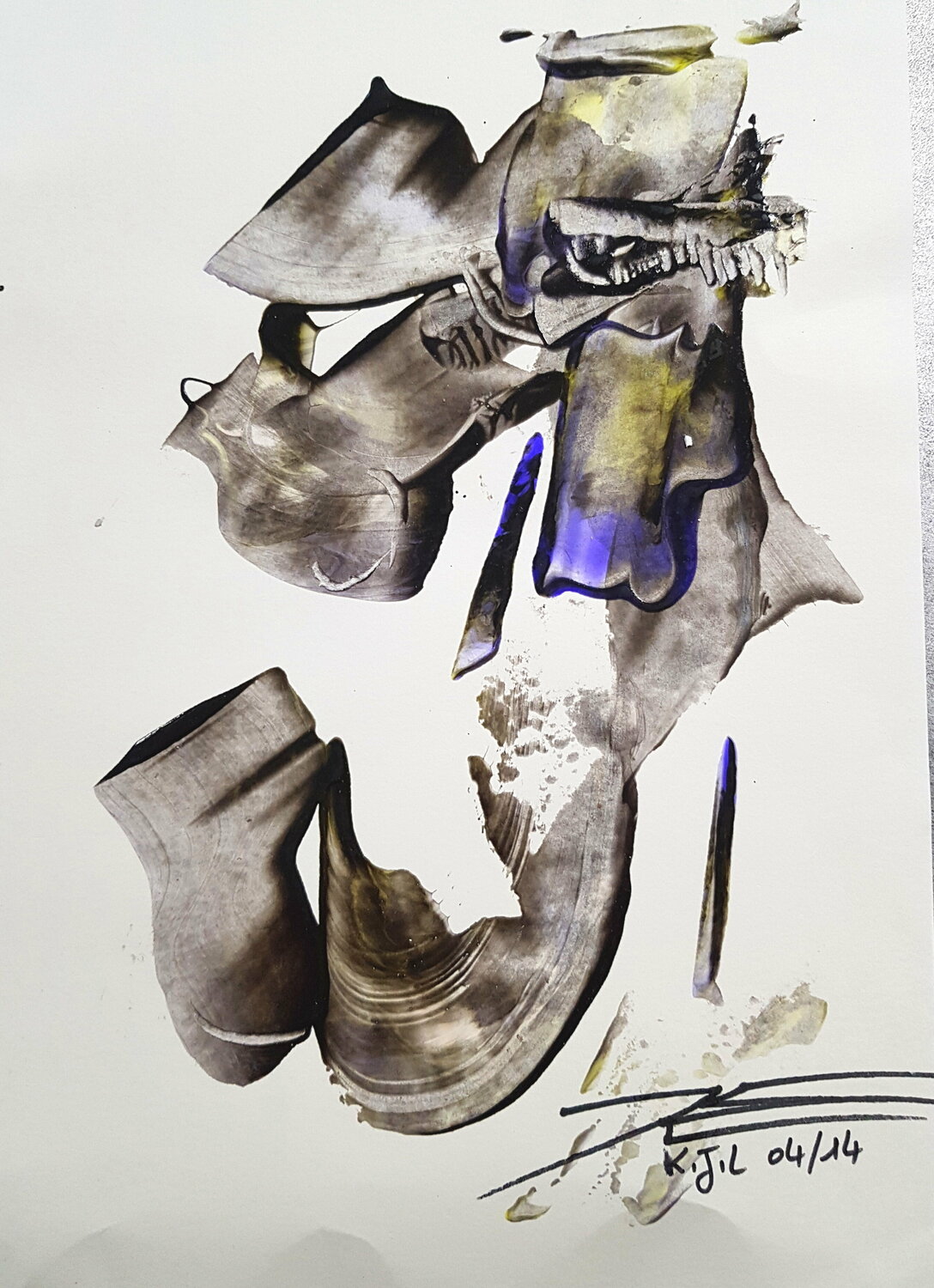 Dessin 14719 Le Fumeur de Pipe Karine Langevin Kjl Werk auf Papier zu verkaufen