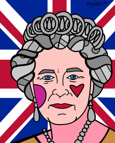 The Queen Elizabeth van Romero Britto, Afdruk te koop op Singulart