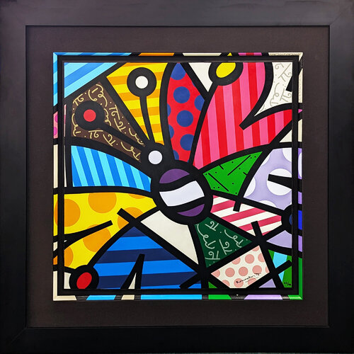 ROTHSCHILD BUTTERFLY (GESSO BOARD) van Romero Britto, Afdruk te koop op Singulart