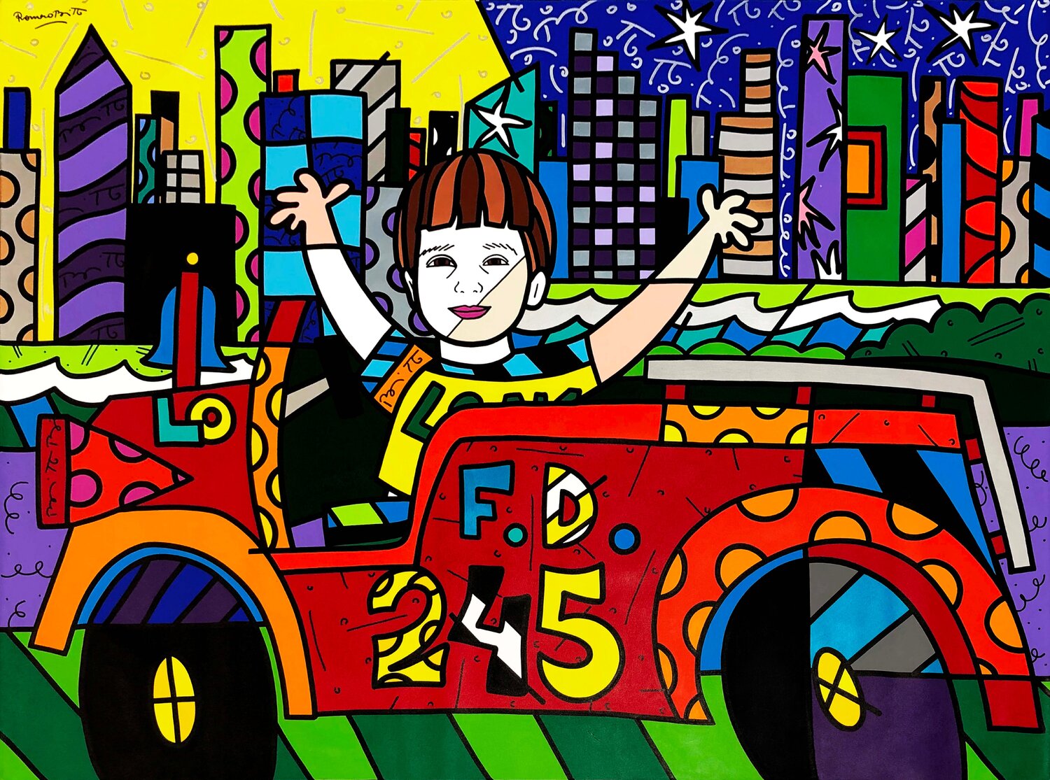 LOGAN (HUGE PAINTING) Romero Britto Dipinto originale in vendita