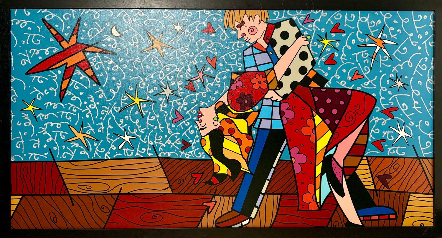 Hollywood Romance Romero Britto Dipinto originale in vendita