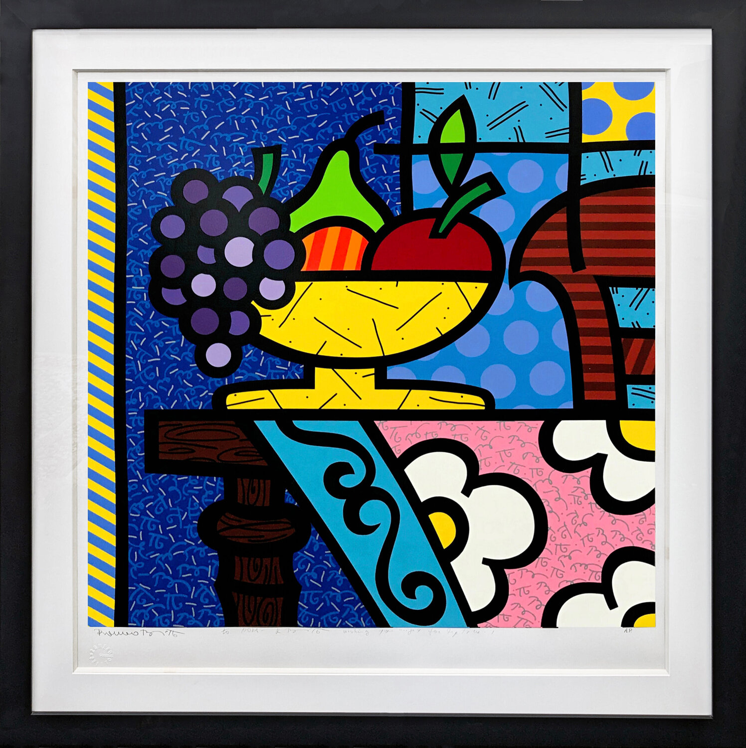 Home (large custom framed hand signed serigraph) Romero Britto Édition à vendre