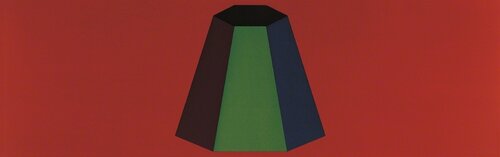 Flat Top Pyramid with Colors Superimposed (Red Ground) van Sol LeWitt, Afdruk te koop op Singulart