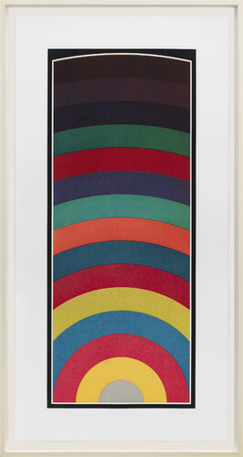 Fifteen Equal Arcs From The Midpoint of the Bottom, with All One-, Two-, Three- and Four- Part Combinations of Four Colors van Sol LeWitt, Afdruk te koop op Singulart