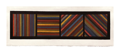 Untitled (Bands Of Color In Four Directions) van Sol LeWitt, Werk op papier te koop op Singulart