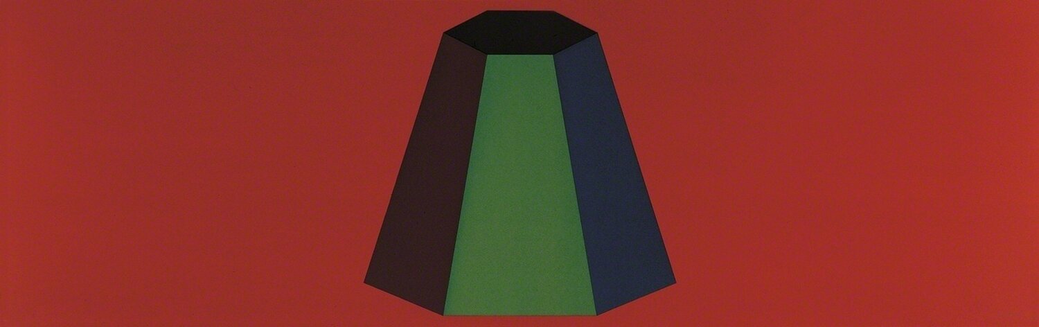 Flat Top Pyramid with Colors Superimposed (Red Ground) Sol LeWitt