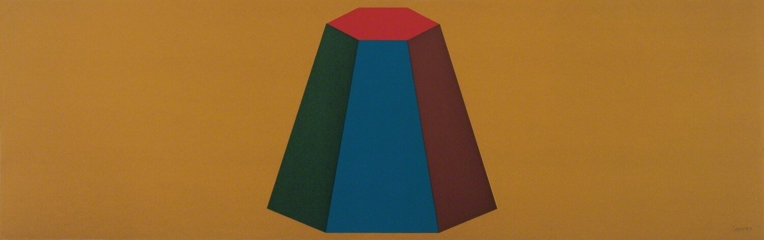 Flat Top Pyramid with Colors Superimposed (Yellow Ground) Sol LeWitt