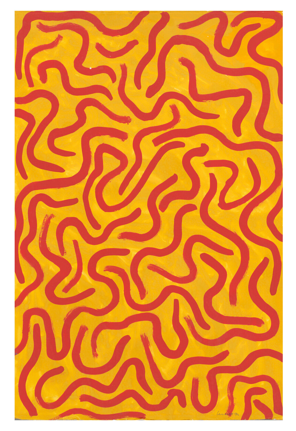Squiggly Brushstrokes, Red Sol LeWitt