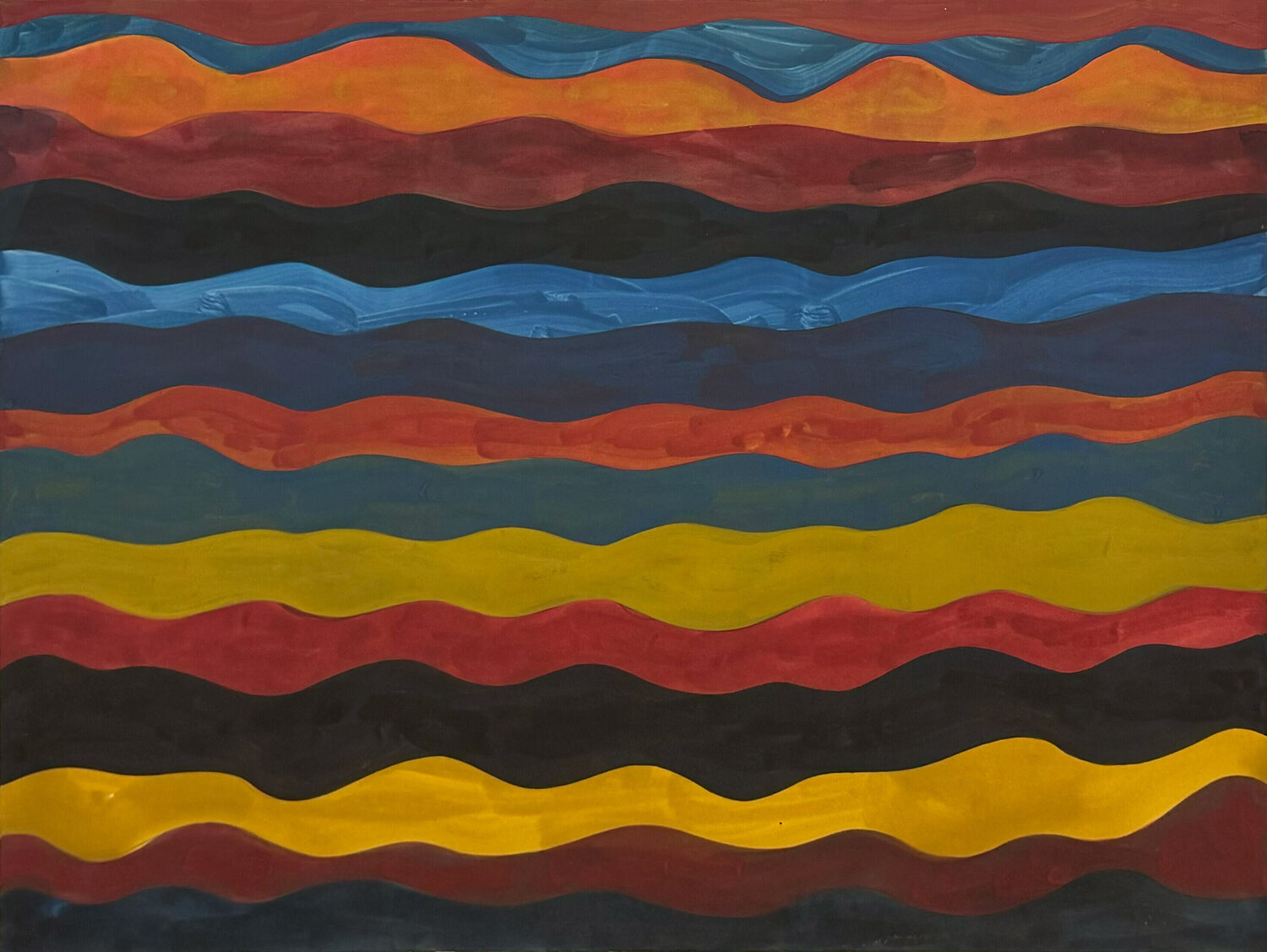 Irregular Wavy Horizontal Color Bands Sol LeWitt