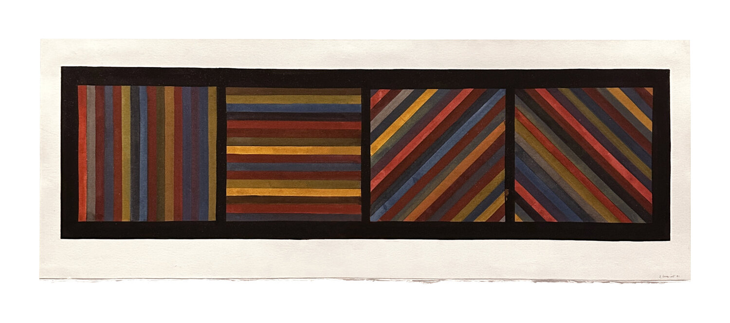 Untitled (Bands Of Color In Four Directions) Sol LeWitt Werk auf Papier zu verkaufen