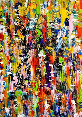 Color Symphony – Energetic Abstract Expression von Igor Kotnik, Malerei kaufen auf Singulart