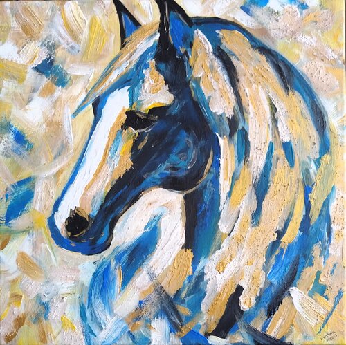 Blue Equine Essence van Igor Kotnik, Schilderij te koop op Singulart