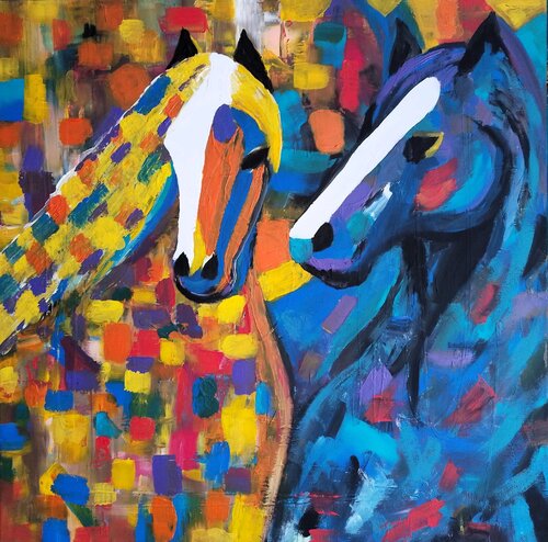 Kinetic Grace-Abstract Horse Painting van Igor Kotnik, Schilderij te koop op Singulart