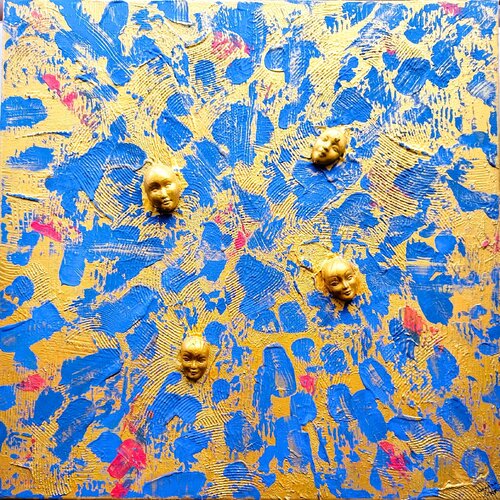 Blue on gold van Igor Kotnik, Schilderij te koop op Singulart