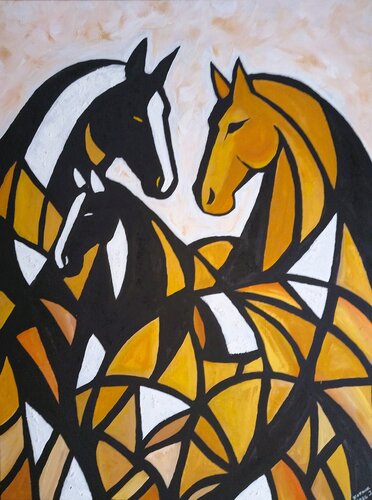 Equine Harmony-Abstract Horse Painting van Igor Kotnik, Schilderij te koop op Singulart