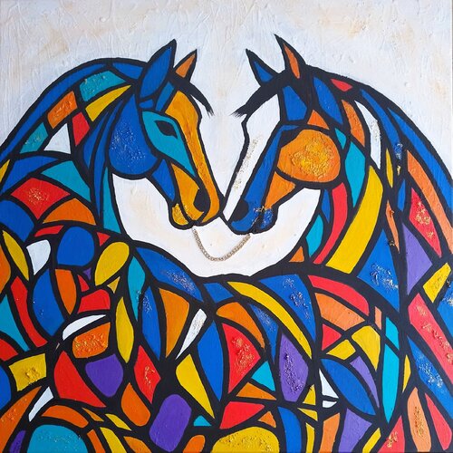 Chain of Harmony-Abstract Horse Painting van Igor Kotnik, Schilderij te koop op Singulart
