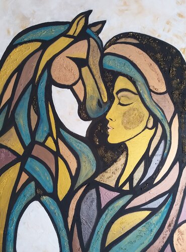 Silent Trust-Abstract Horse Painting by Igor Kotnik, Painting for Sale on Singulart